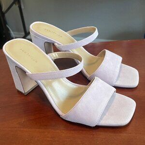 Ann Taylor Light Pink Two-Strap Block Heel Sandals - Size 7